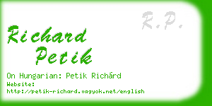 richard petik business card