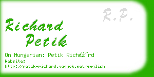 richard petik business card